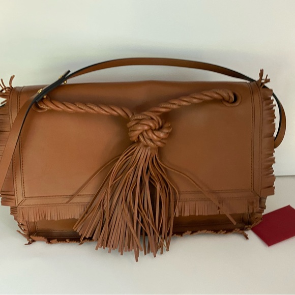 VALENTINO GARAVANI Leather Crossbody/clutch  Large Fringe Detachable Strap - Picture 11 of 16